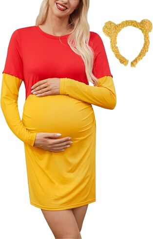 For G and PL Halloween Womens Pregnant Maternity Pregnancy Winnie Costume Nursing Dress Multicoloured S in Saudi Arabia