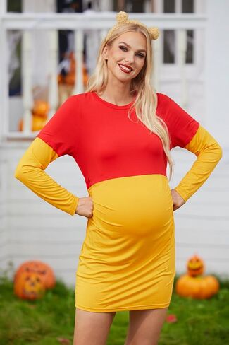 For G and PL Halloween Womens Pregnant Maternity Pregnancy Winnie Costume Nursing Dress Multicoloured S in Saudi Arabia