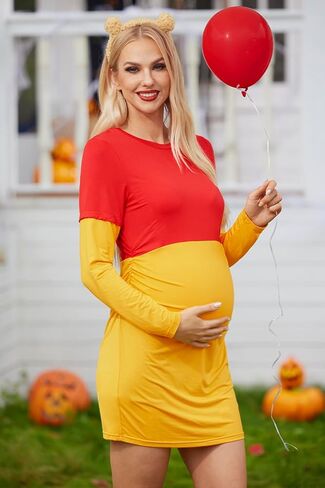 For G and PL Halloween Womens Pregnant Maternity Pregnancy Winnie Costume Nursing Dress Multicoloured S in Saudi Arabia