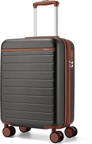 Kono 28 Inch Large Suitcase, Expandable for Long Trips, Impact-Resistant ABS+PC & Silent Wheels, Black, Lightweight Hardshell Luggage, Smooth Rolling Spinner Suitcase for Travel，Black/Brown in Saudi Arabia