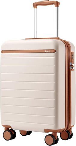 Kono 28 Inch Large Suitcase, Expandable for Long Trips, Impact-Resistant ABS+PC & Silent Wheels, Black, Lightweight Hardshell Luggage, Smooth Rolling Spinner Suitcase for Travel，Black/Brown in Saudi Arabia