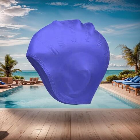 Swim Caps Ear Protection Swimming Cap for Women Men, Silicone Swim Cap Waterproof Fits Long Hair & Short Adult Swim Cap in Saudi Arabia