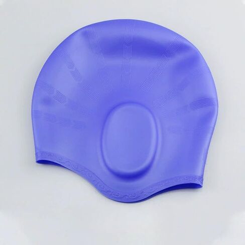 Swim Caps Ear Protection Swimming Cap for Women Men, Silicone Swim Cap Waterproof Fits Long Hair & Short Adult Swim Cap in Saudi Arabia