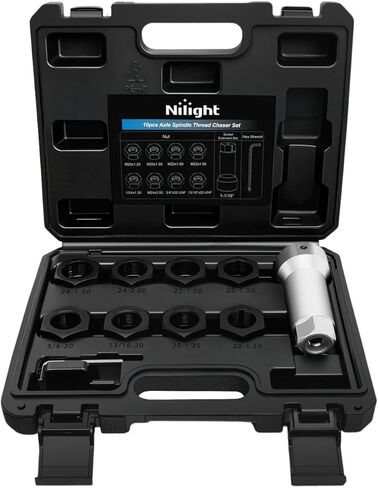 Nilight 49PCS Metric Thread Chaser Set SAE Metrics Master Thread Repair Kit with Case 22 Taps 24 Dies 3 Thread Files Universal UNC UNF Sizes Automotive Tool for Mechanics Auto Shops Home Garage Repair in Saudi Arabia