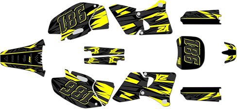 Graphics Kit for Yamaha YZ250F, YZ400F and YZ426F (1998-2002) Twitch Series Blue 9 Mil - Easy Go - Dirt Pit Bike Motorcycle Sticker, Dirtbike Racing Decal Motocross Accessories no-Plastics in Saudi Arabia