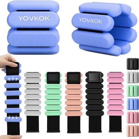 أوزان المعصم، أوزان الكاحل السيليكون القابلة للتعديل للنساء والرجال - تقوية الأذرع والساقين مثالية للتمرين في صالة الألعاب الرياضية المنزلية، والجري، واليوجا، والبيلاتس، والتمارين، وتدريبات القوة in Kuwait