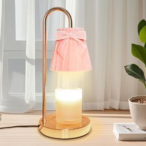 مصباح تسخين الشموع من الفلانيل ذو القوس الوردي مع مؤقت وخافت، للأم/الزوجة، مصباح تسخين الشمع الذائب مع 2 لمبات لبرطمانات الشموع لتدفئة المنزل وديكور عيد الميلاد الجديد in Kuwait