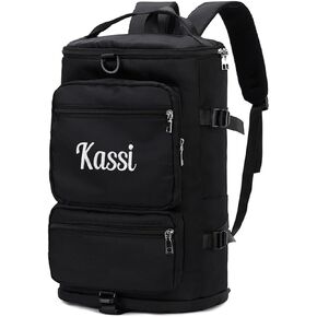 Personalized Sports Duffel Bag, 35L Custom Embroidered Gym Backpack for Men Women, Travel Weekender Bag with Shoe & Laptop Compartment, Carry On Overnight Workout Bag(Pink) in Saudi Arabia