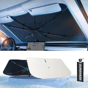 Car Windshield Sun Shade Umbrella - [Nano-Ice-Crystal Coatings] Protect Car from Sun Rays & Heat Damage Keep Cool and Protect Interior Medium (56" L x 31" W) in Kuwait