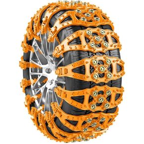 سلاسل ثلج الإطارات لميني كونتري مان 2011-2025 شديدة التحمل ومضادة للانزلاق وأداء الطوارئ المعزز المقاوم للاهتراء وقابلة لإعادة الاستخدام، 12 قطعة - برتقالي in Kuwait