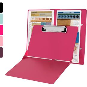 Nursing Clipboard with Nursing and Medical Edition Cheat Sheets Nursing School Essentials - Aluminum Foldable Nurse Clip Boards Essential Accessory for Efficient Patient Care (Pink) in Kuwait