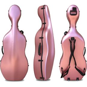 Cello Case 4/4 Carbon Fiber Ultra Lightweight Durable Hard Shell Professional Case with Wheels&Built-in Handles,Travel (dark green) in Kuwait