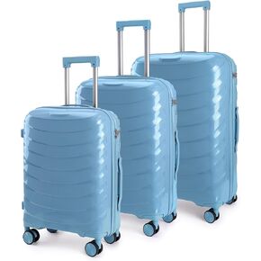 مجموعات حقائب الأمتعة من LARVENDER مكونة من 3 قطع، حقيبة أمتعة من البولي بروبيلين صلبة مع عجلات دوارة 360 درجة للنساء والرجال، ذهبي وردي in Kuwait