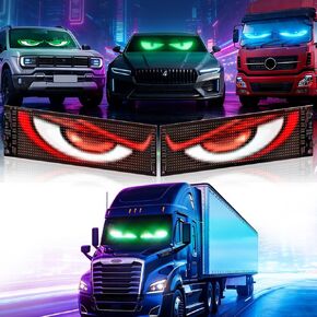 ضوء عيون الشيطان للزجاج الأمامي للشاحنة - قطعتان مقاس 23.6 بوصة × 4.7 بوصة لتزيين الزجاج الأمامي للعيون المتوهجة، ضوء شيطان السيارة مع جهاز التحكم عن بعد والتطبيق مناسب للشاحنات الصغيرة والسيارات وسيارات الدفع الرباعي وسيارات الجيب وما إلى ذلك in Kuwait
