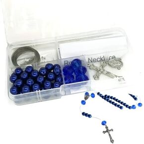 Linpeng Crystal & Pearl Beads Rosary DIY Kit, Turquoise Blue in Saudi Arabia