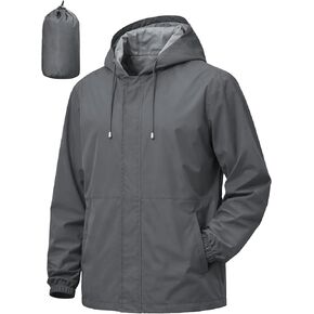 Men's Rain Jacket Waterproof Windbreaker Raincoat Cycling Running Hiking Golf Travel Gear Hood Lightweight Packable in Kuwait