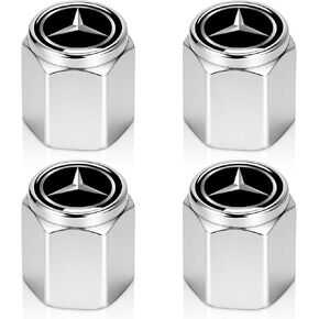 غطاء غطاء جذعي لصمام الإطارات متوافق مع سلسلة مرسيدس بنز حزام O-حلقة إغلاق أغطية صمام الإطارات فضية 4 قطع in Kuwait