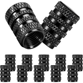 Tire Valve Stem Caps, Black Anodized Aluminum, 12PCS/Pack, Corrosion Resistant Anti-Rust, Universal Tire Valve Covers for Cars, Trucks, SUVs, Motorcycles and Bikes in Kuwait
