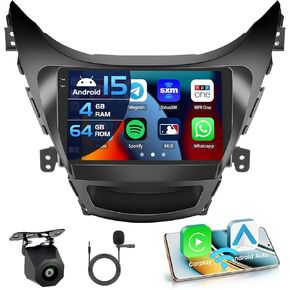 Inefala 8-Core 4+64G Android 13 Car Stereo Upgrade Radio for Hyundai Elantra 2011-2013, 9'' HD Touch Screen with Wireless CarPlay & Android Auto, AHD Backup Camera, Mirror Link, GPS Navigation, WiFi in Saudi Arabia
