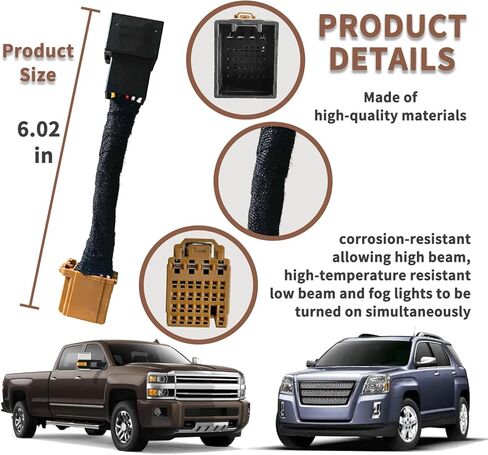 All Lights Mod 6 High Mod Kit Fits for Chevy Silverado 1500 Tahoe Equinox Suburban,GMC Yukon Terrain Sierra 1500,Fog lights low beamhigh beam turn on all headlight modules,Plug and Play in Saudi Arabia