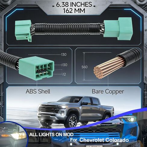 جميع الأضواء Mod 6 High Mod لـ 2023 2024 2025 Chevy Colorado & GMC Canyon جميع المصابيح الأمامية الستة على الضباب/العوارض المنخفضة عند تشغيل الحزم العالية، ضوء الضباب دائمًا على محول وحدة PNP in Saudi Arabia