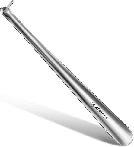 ZOMAKE Metal Shoe Horn Long Handle 16.5 Inch - 2 Pcs Extra Long Shoehorn for Seniors Giant Shoe Spoon Stainless Calzador De Zapatos Largo Shoe Horns Shoe Helper for Elderly Women in Saudi Arabia
