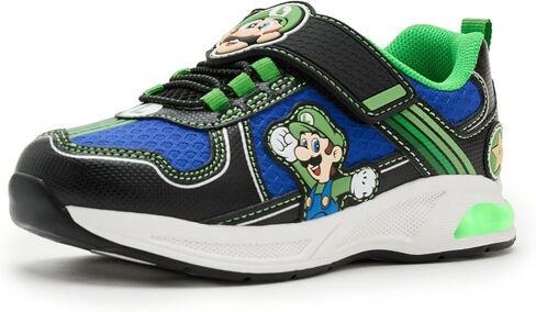 Ground Up Boy's Mario and Luigi Lighted Athletic (Little Kid) Sneaker, Red/Blue, 11 in Saudi Arabia