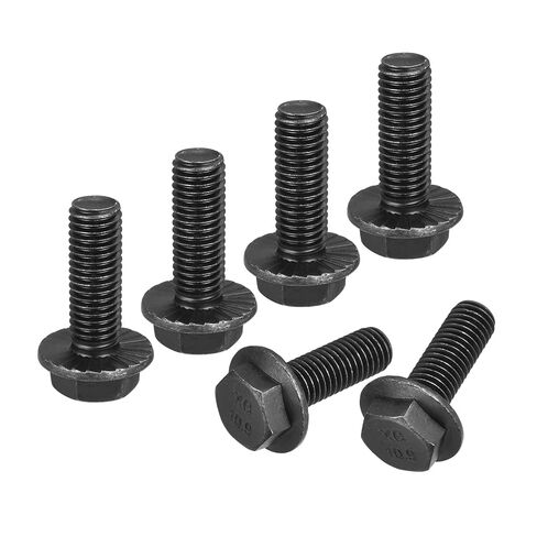 uxcell M12x40mm Hex Serrated Flange Bolts 10.9 Grade Carbon Steel Screws 6pcs in Saudi Arabia
