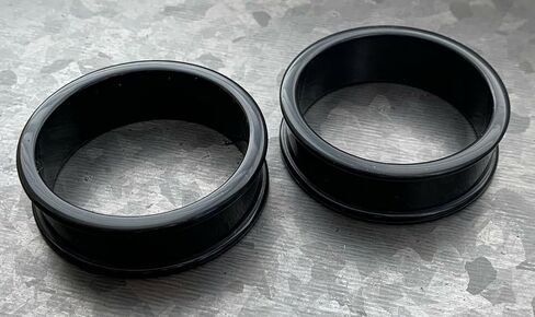 PAIR of Black Silicone Double Flare Tunnels/Plugs - Gauges up to 2 inches - Body Jewelry in Saudi Arabia