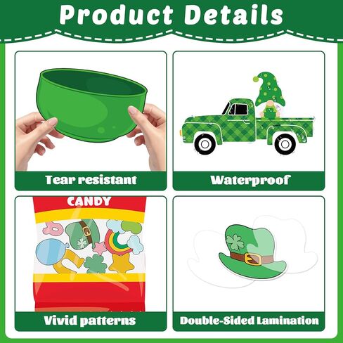 St.Patrick's Day Bulletin Board Decoration Set Green Shamrock Paper Cut Outs Our Lucky Charms Bulletin Board Set for St.Patrick’s Party Supplies Home Office School Classroom Chalkboard Wall Decor in Saudi Arabia