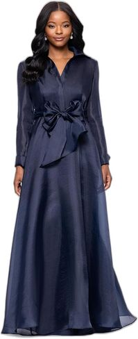 Betsy & Adam Womens Floor-Length, Sleeveless, Sheer Hem, with Fitted Silhouette and Notched Lapel Neckline in Saudi Arabia