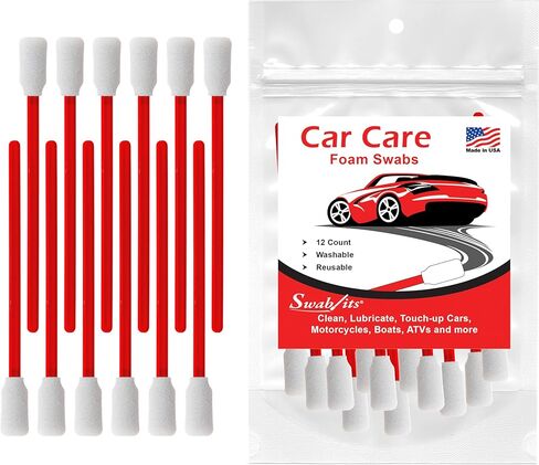 مسحات رغوية للتنظيف والتفصيل للعناية بالسيارات SWAB-ITS® - مجموعة تفصيل تلقائية مكونة من 12 قطعة قابلة لإعادة الاستخدام وخالية من الوبر | الدقة في التنظيف الداخلي والخارجي | صنع في الولايات المتحدة الأمريكية (88-8220) in Kuwait