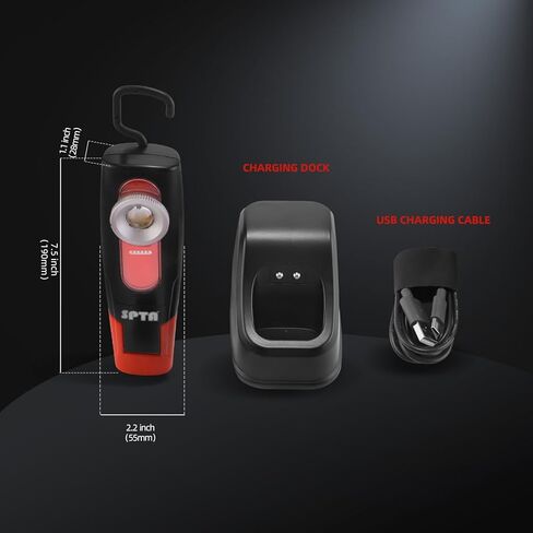 ضوء مطابقة الألوان LED المحمول من SPTA، 500 لومن - تطابق لون الطلاء تمامًا، يحاكي ضوء الشمس الطبيعي لمطابقة مثالية - 3 درجات حرارة للألوان، ضوء عمل محمول قابل لإعادة الشحن، إصلاح بودي شوب in Kuwait