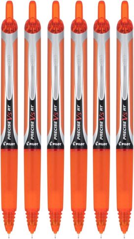 أقلام حبر سائل قابلة لإعادة الملء وقابلة للسحب من Pilot Precise V5 RT، حبر وردي فائق الدقة (0.5 مم)، 6 عبوات in Saudi Arabia