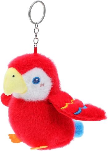 Parrot Plush Keychain Soft Cartoon Bird Keyring Lightweight Portable Bag Pendant for Keys and Backpack Accessories in Saudi Arabia