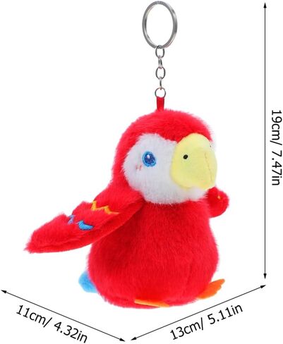 Parrot Plush Keychain Soft Cartoon Bird Keyring Lightweight Portable Bag Pendant for Keys and Backpack Accessories in Saudi Arabia