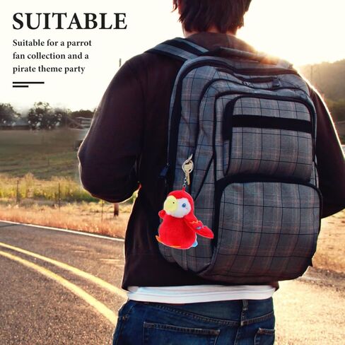 Parrot Plush Keychain Soft Cartoon Bird Keyring Lightweight Portable Bag Pendant for Keys and Backpack Accessories in Saudi Arabia