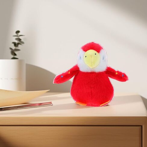 Parrot Plush Keychain Soft Cartoon Bird Keyring Lightweight Portable Bag Pendant for Keys and Backpack Accessories in Saudi Arabia