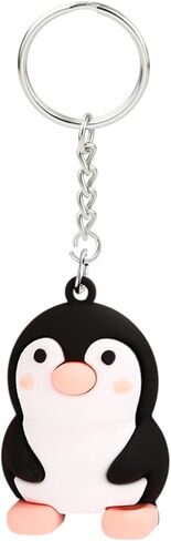 POYAMUSE Cute Penguin Keychain – PVC Rubber Key Ring for Wallets, Purses, Bags, Car Keys, Penguin Accessories Gift in Saudi Arabia