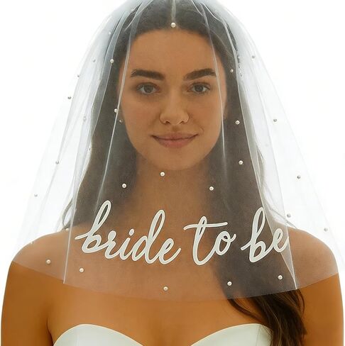 Bride to Be Sash Veil إكسسوارات حفلات العازبة، حجاب الزفاف، حجاب قصير أبيض للعروس، حجاب رأس مع مشط لحفلات الزفاف العازبة in Kuwait