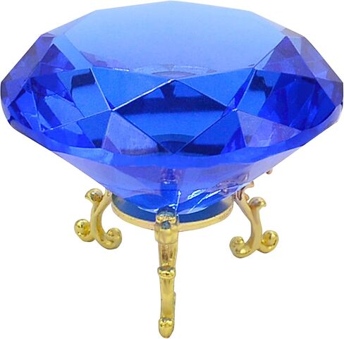 fengshuisale 3.15 inch Large Crystal Diamond Paperweight with Stand Jewels Wedding Decorations Home Decor (Yellow) in Saudi Arabia