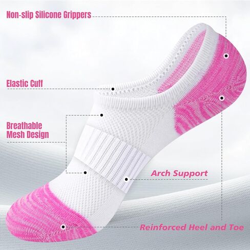 No Show Socks Womens for Canvas Sneakers,Invisible Athletic Low Cut Ankle Socks for Running Gym 6 Pairs in Saudi Arabia