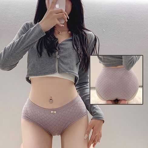 6 Pack Women Lace Trim Briefs, Soft Stretch Mid Rise Underwear Full Coverage Panties for Daily Home Comfort Wear in Saudi Arabia
