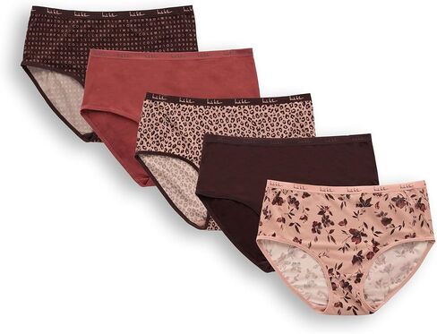 Nicole Miller Women's Brushed Knit High Waisted Brief Underwear Set, 5-Pack (Missy & Plus) in Saudi Arabia
