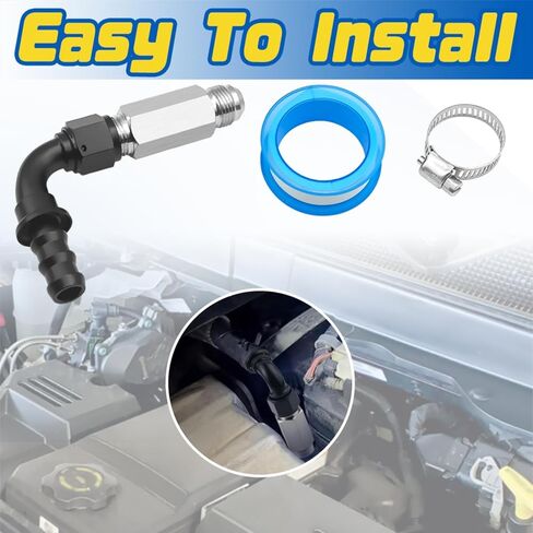 Heater Hose Connector Compatible with Dodge Ram 6.7L Cummins 2007.5+, 10AN Push Lock Fitting Replace 52014739AG 55056711AC 55056966AA 68005253AA in Kuwait