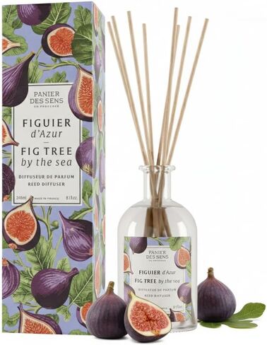 Panier des Sens Neroli Reed Diffuser 8.1 Fl.Oz - Soft & Long Lasting Fragrance 5+ Months - Elegant Home Fragrance in Glass Bottle - Oil-Based Scent Diffuser Made in France - Natural Ingredients in Saudi Arabia