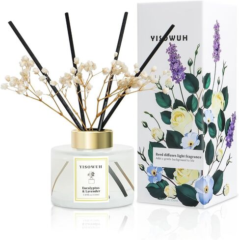 Reed Diffuser Set,5.07 fl oz (150 ml) - Ocean & Sea Salt Oil Diffusers with 8 Reed Sticks,Home Fragrance Reed Diffuser for Bathroom Shelf Decor in Saudi Arabia