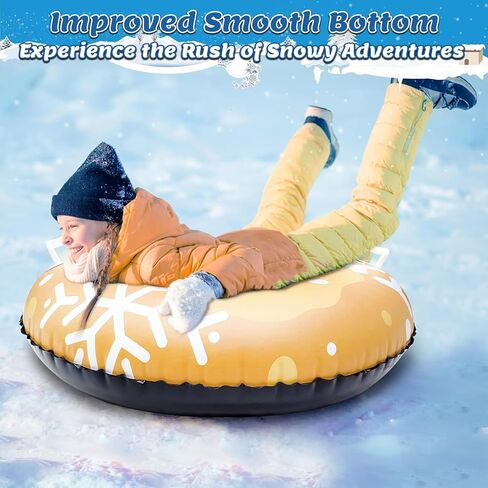 1/3 عبوات من زلاجات الثلج الأنبوبية القابلة للنفخ للأطفال وأنابيب الثلج للتزلج شديدة التحمل مقاس 36 بوصة زلاجات ثلجية للأطفال والكبار مع مقابض مجموعة ألعاب الثلج الخارجية للأولاد والبنات in Kuwait