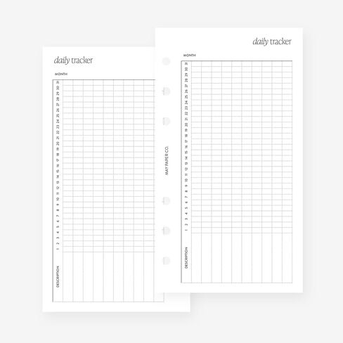 MAY PAPER CO. Personal Daily Tracker Planner Insert Agenda Refill for Filofax Personal, LV MM sized 6 ring agendas, 3.75 x 6.75 in Saudi Arabia