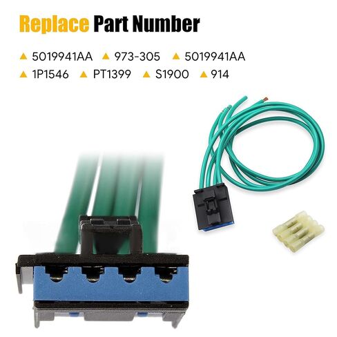 منفاخ المحرك المقاوم موصل ضفيرة تسخير 973-305 متوافق مع دودج B1500 B2500 B3500 1997-1998 لشيروكي 1997-2001 لرانجلر 1997-2006 لرام 1500 2500 3500 فان 1999-2003 # 5019941AA in Kuwait